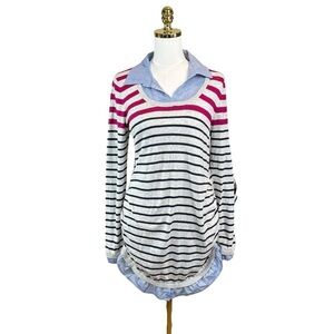 NWT Oh Baby by Motherhood long layered look sweater size L